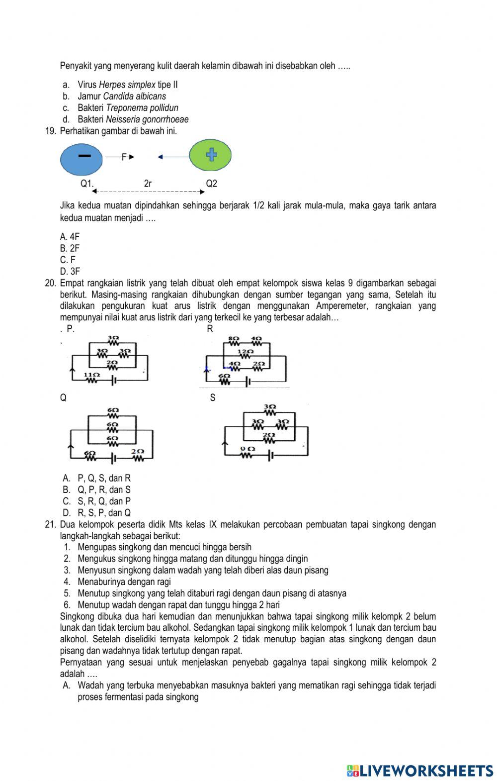 Simulasi UMBK IPA MTs 2022