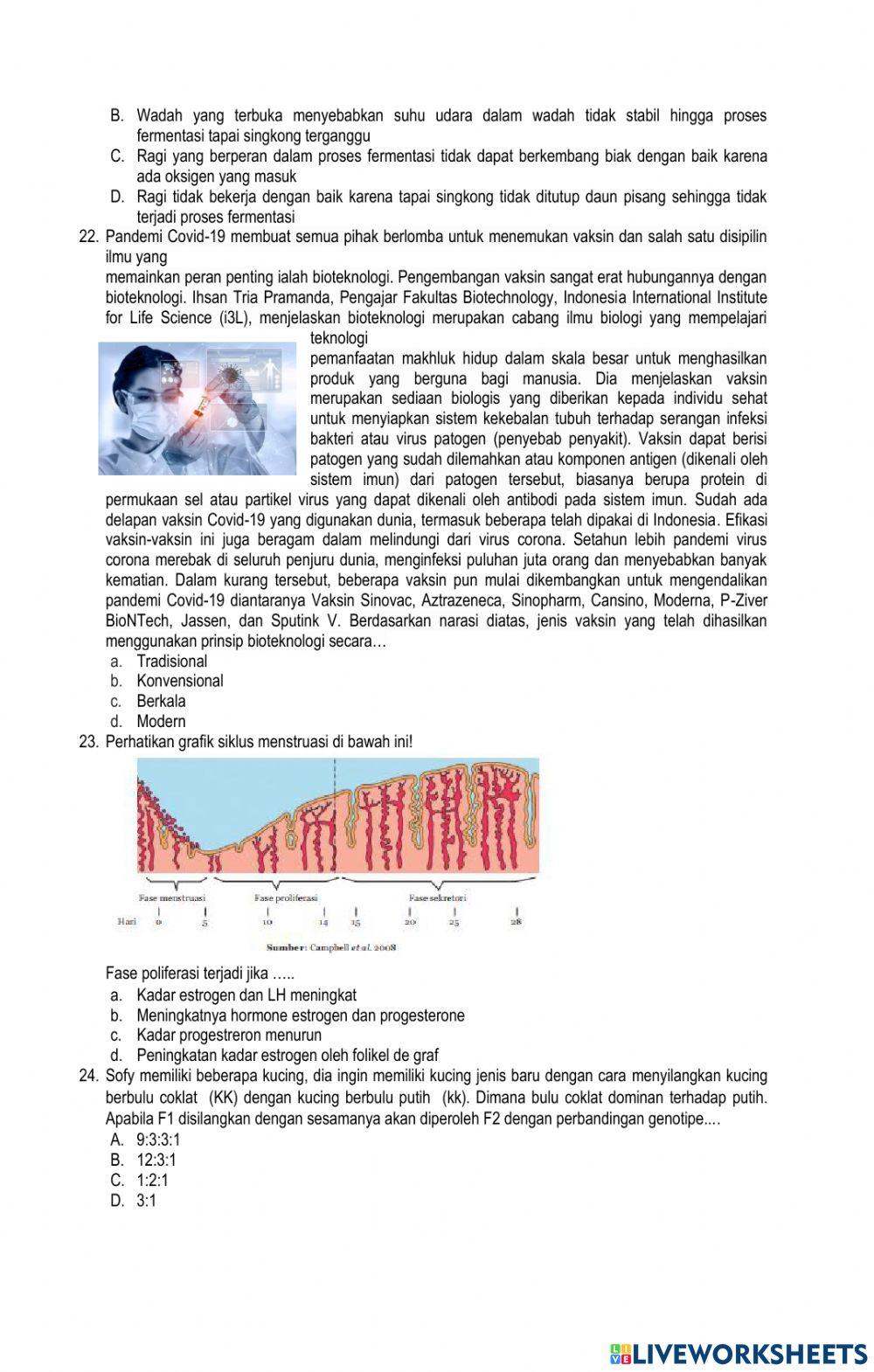 Simulasi UMBK IPA MTs 2022
