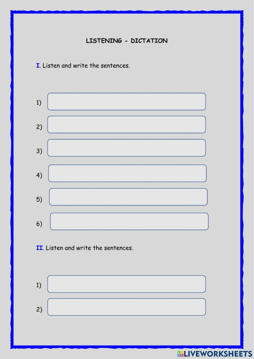 Listening dictation