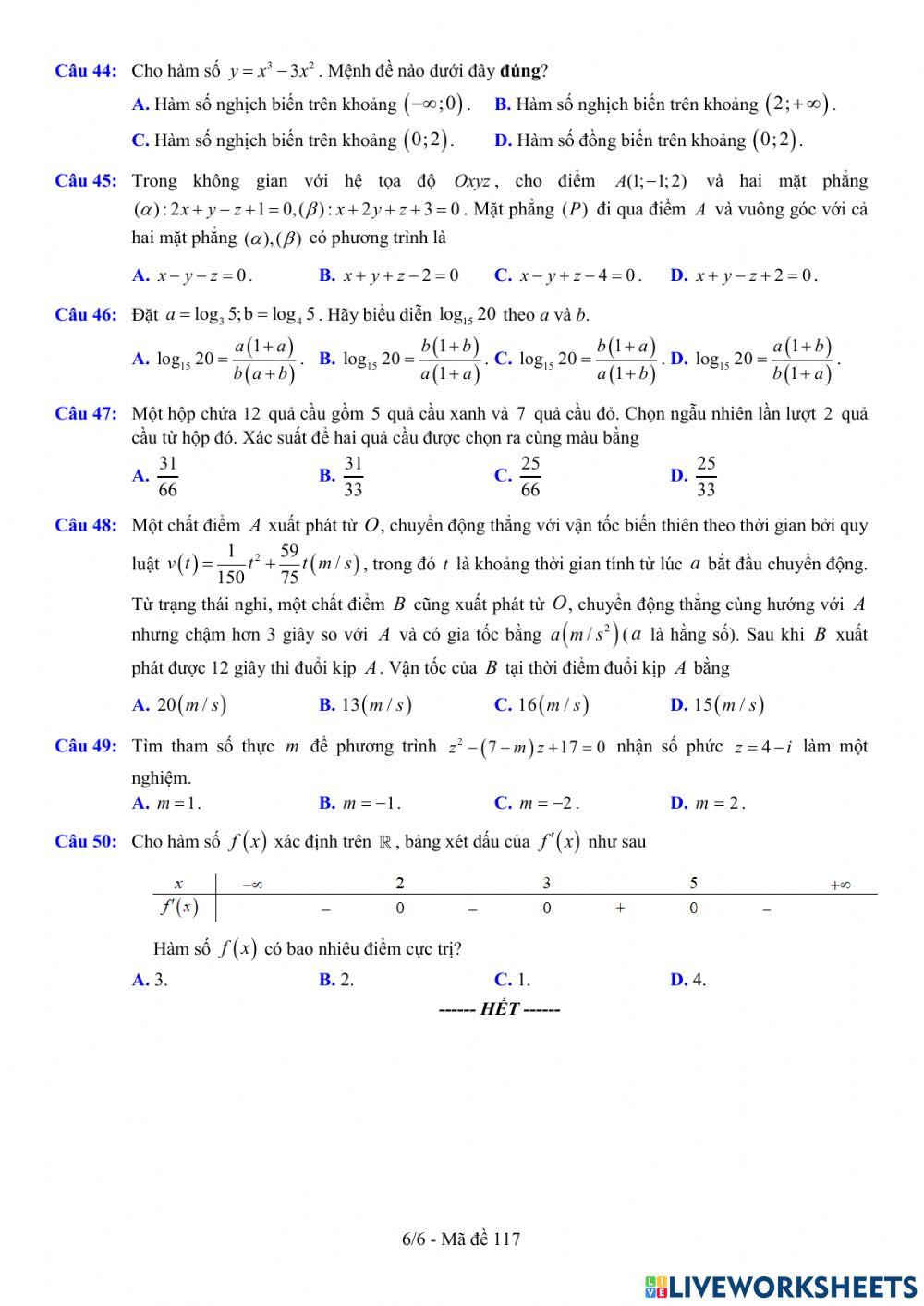 TNTHPT-MĐ-67-Đề ôn tập số 117