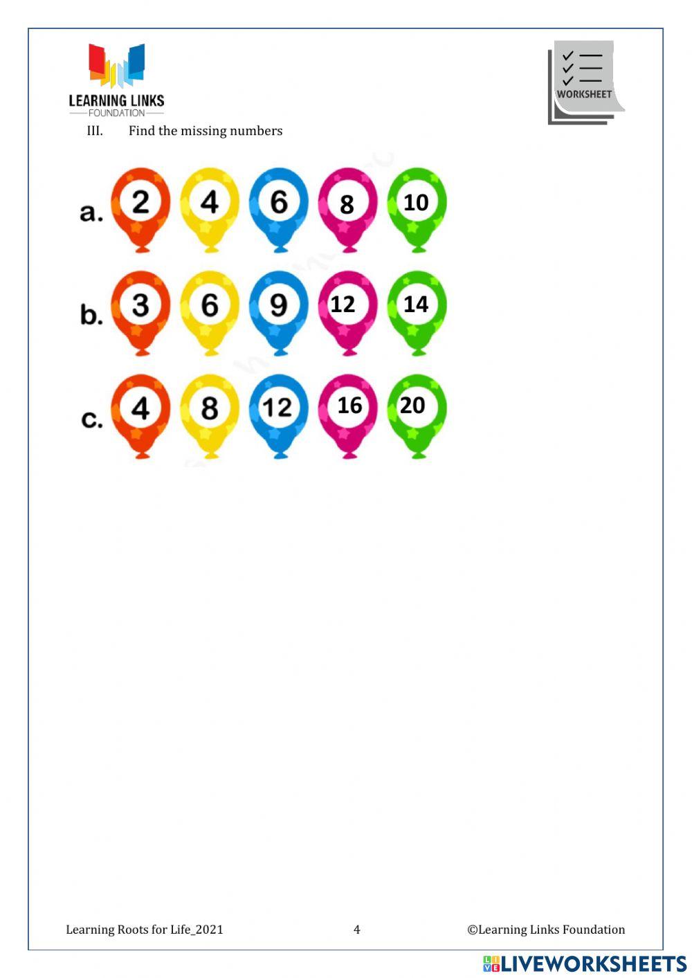 Phase 1– Foundation Numeracy Class Worksheet -27