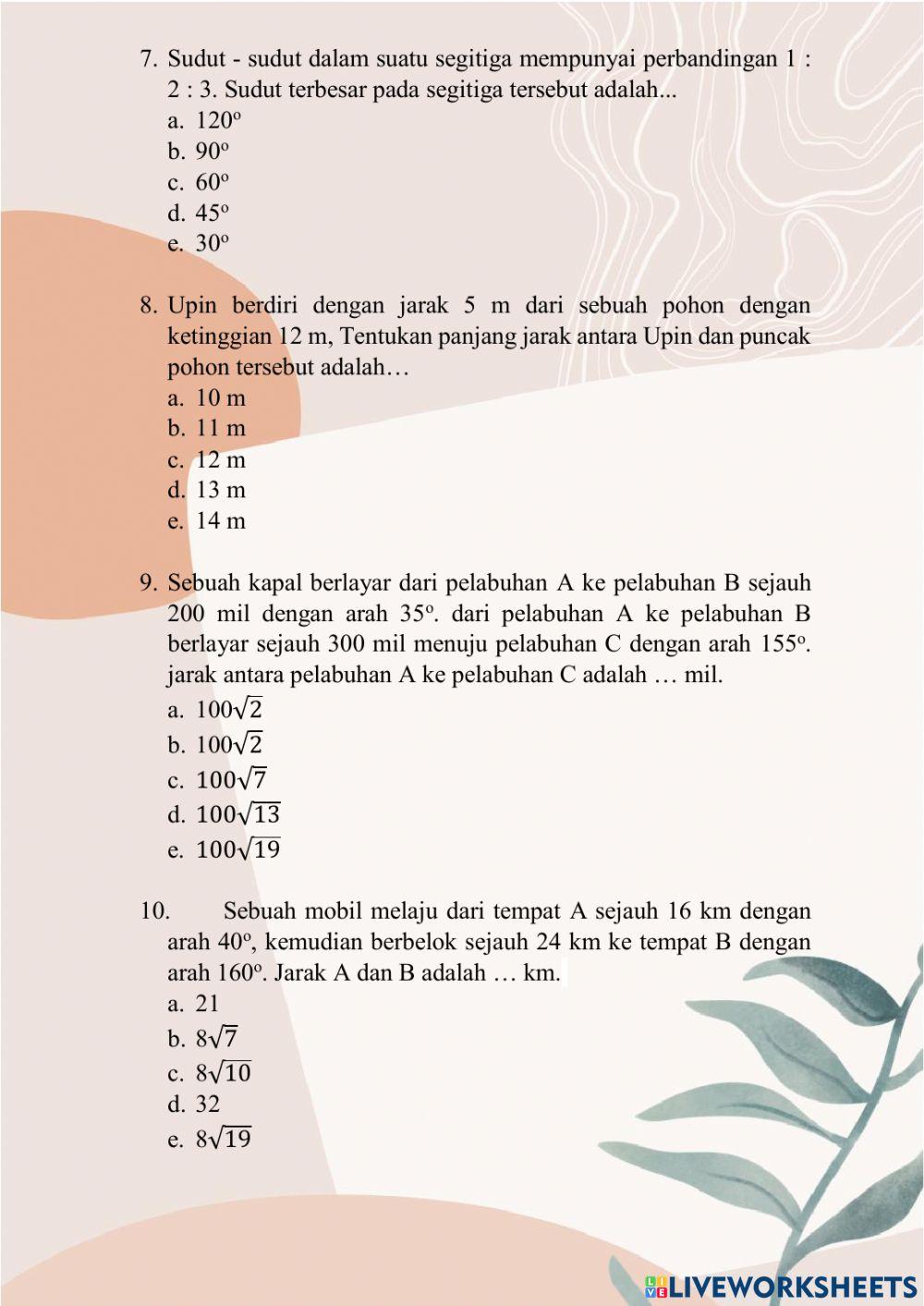 LKPD Perbandingan Trigonometri