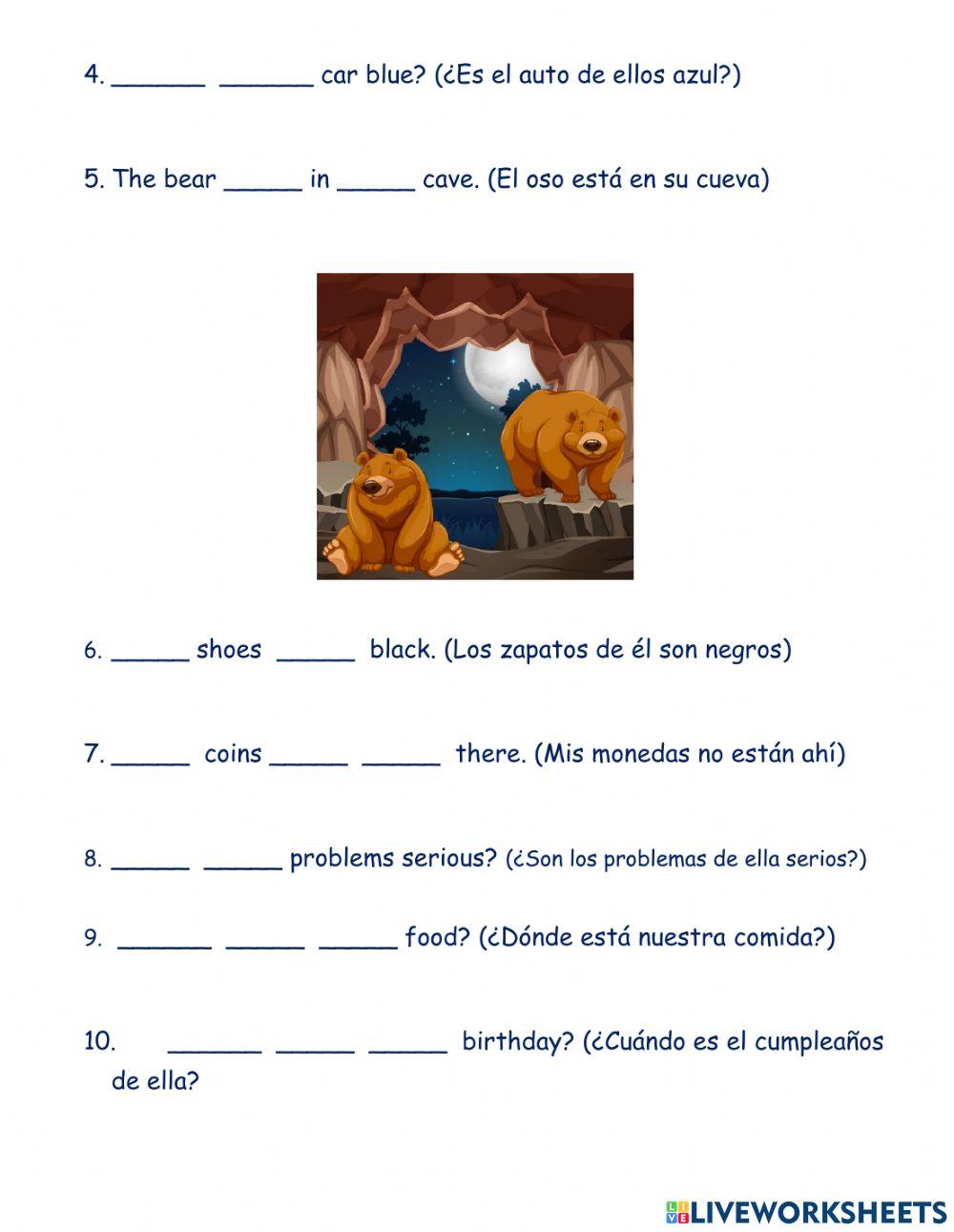 (5) Possessive Adjectives