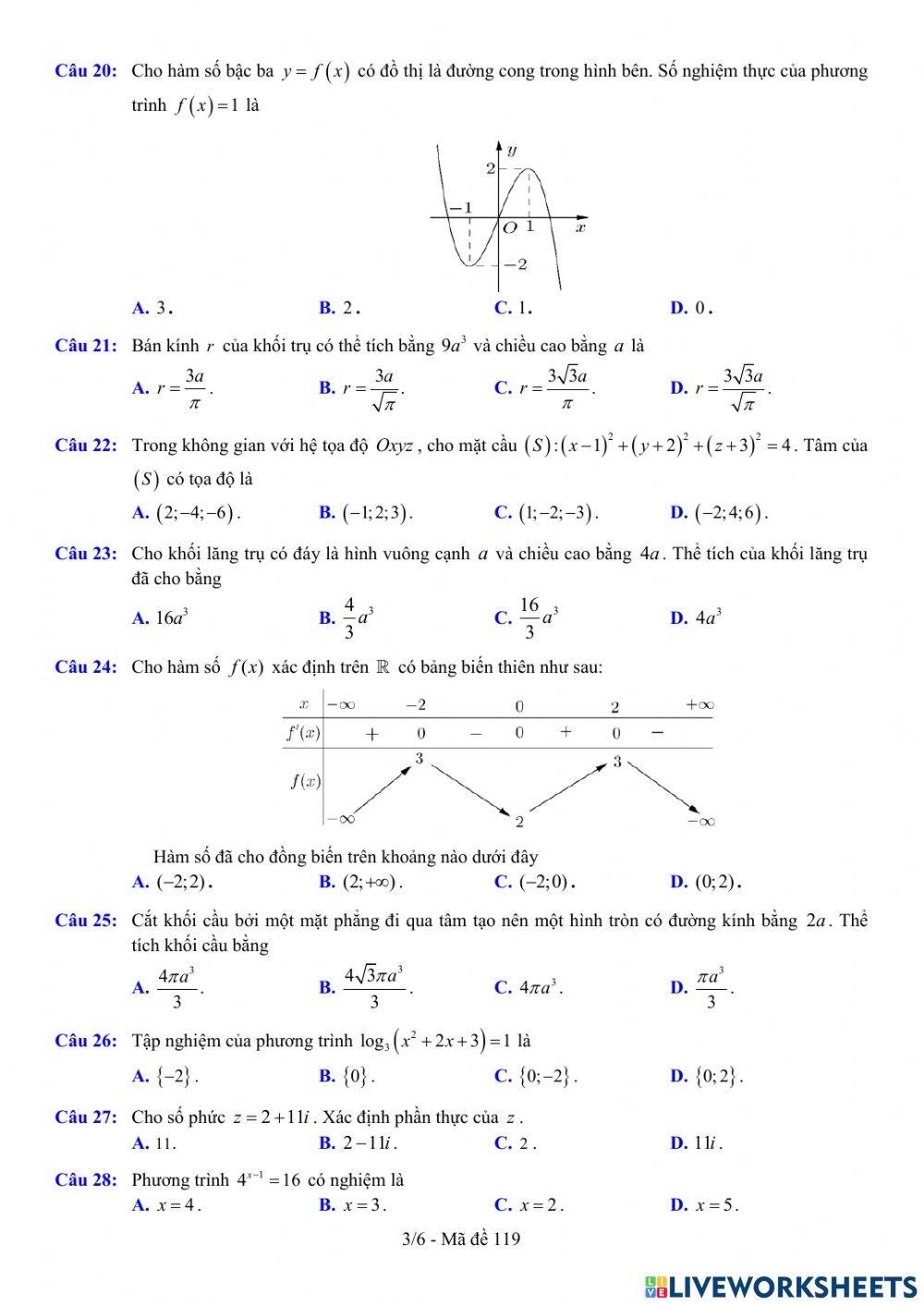 TNTHPT-MĐ-67-Đề ôn tập số 119