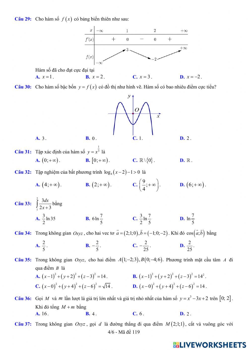 TNTHPT-MĐ-67-Đề ôn tập số 119