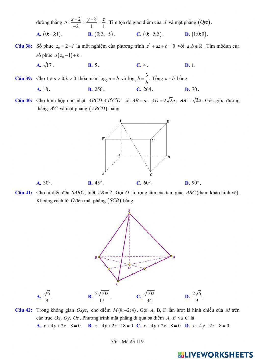 TNTHPT-MĐ-67-Đề ôn tập số 119