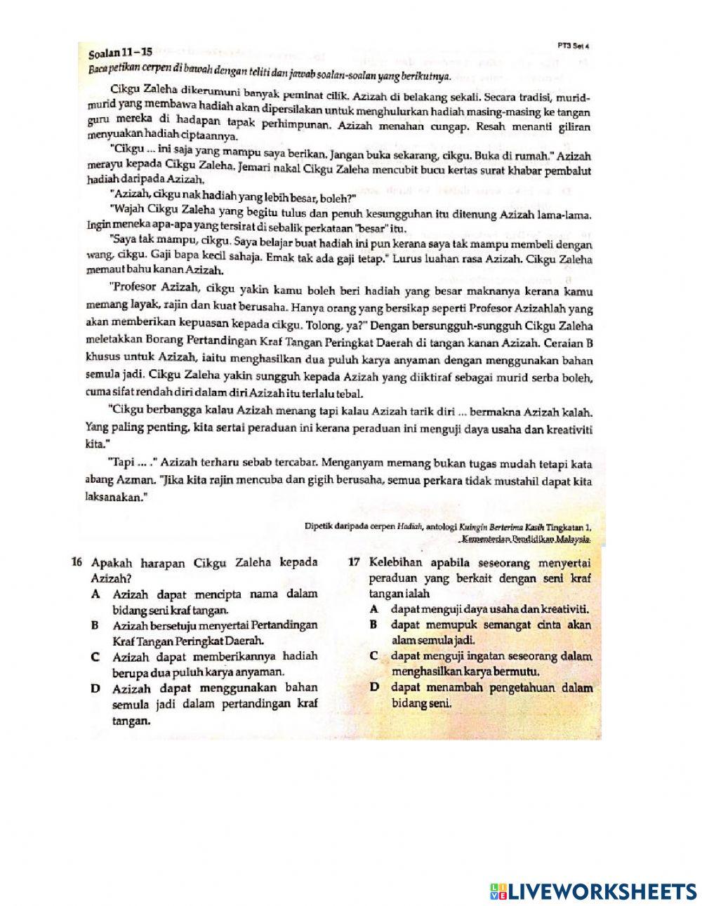 Latih tubi kertas 1 tingkatan 1-3