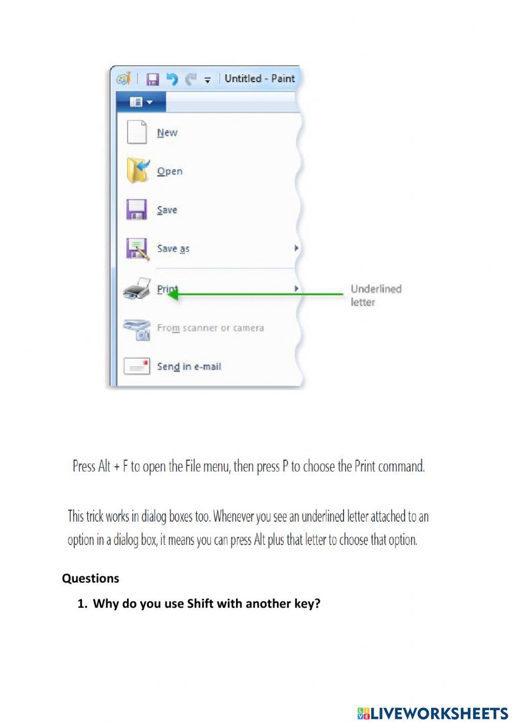 Lesson 2  Additional Keys and Their Functions