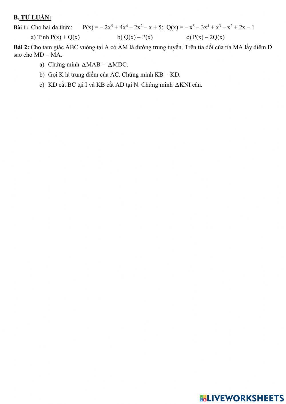 Đề thi HK2 toán 7 (19-20)