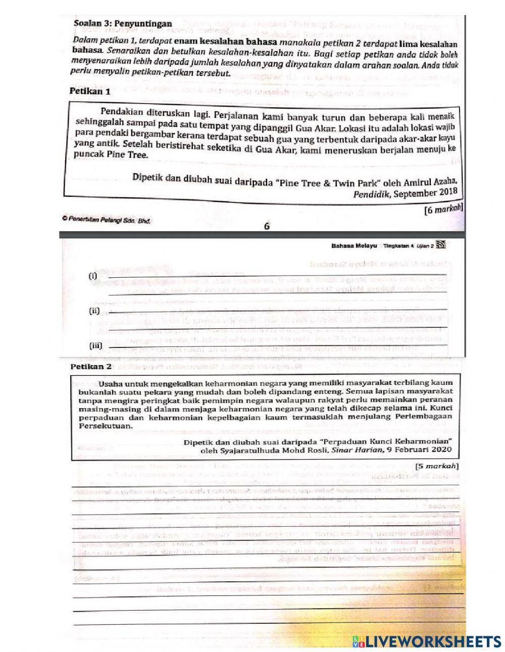 Latihan Kertas 2 T4 dan 5