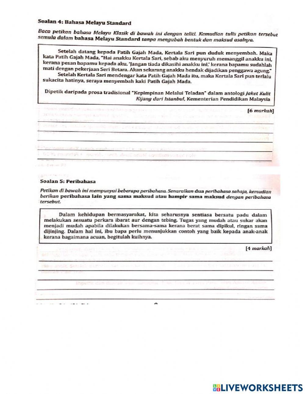 Latihan Kertas 2 T4 dan 5