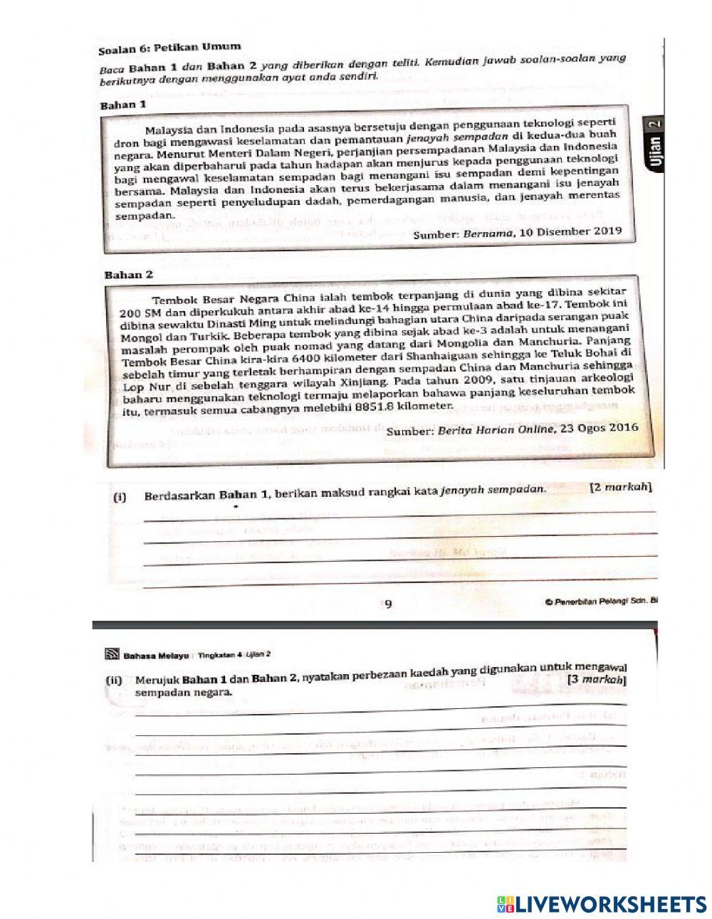 Latihan Kertas 2 T4 dan 5