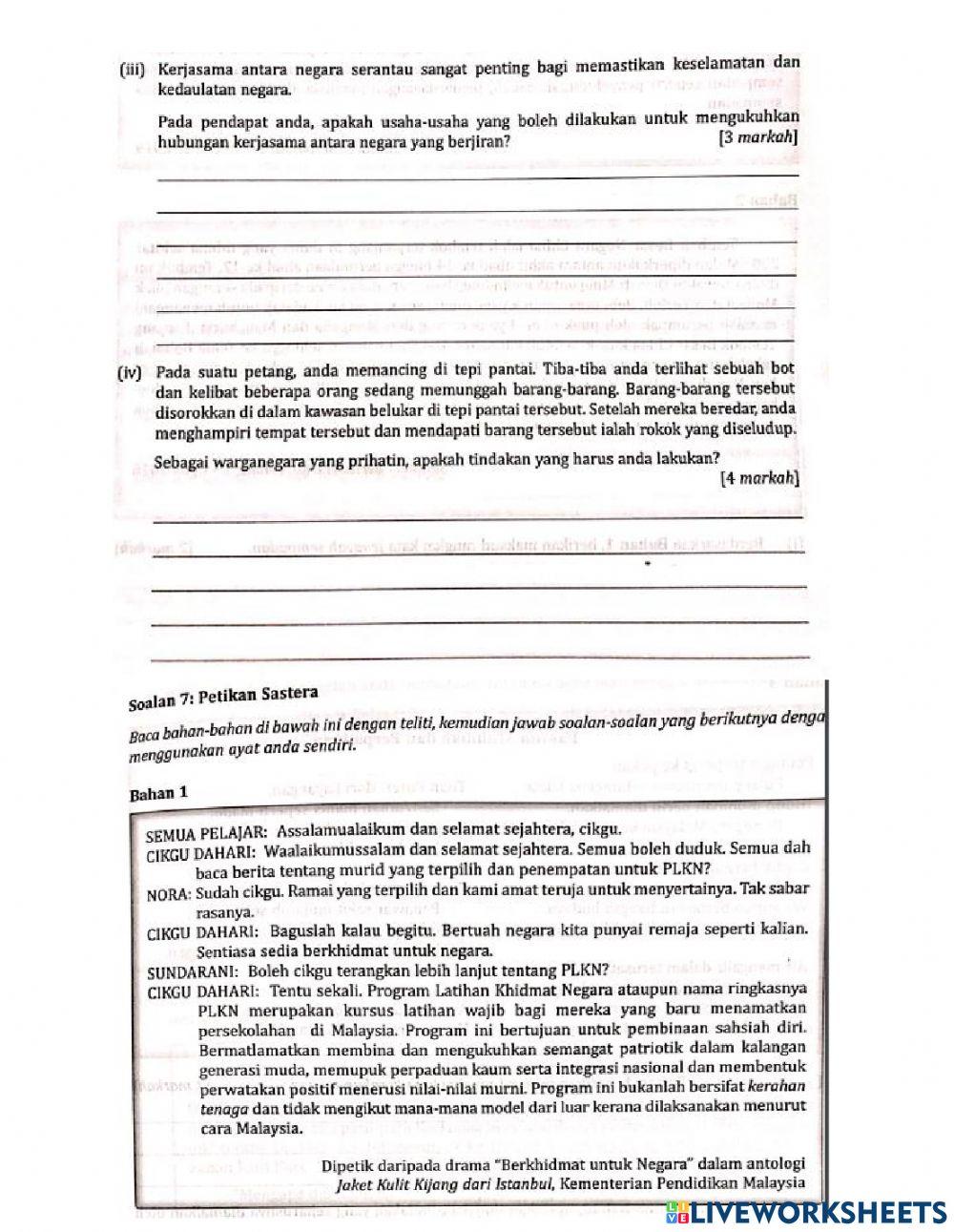 Latihan Kertas 2 T4 dan 5