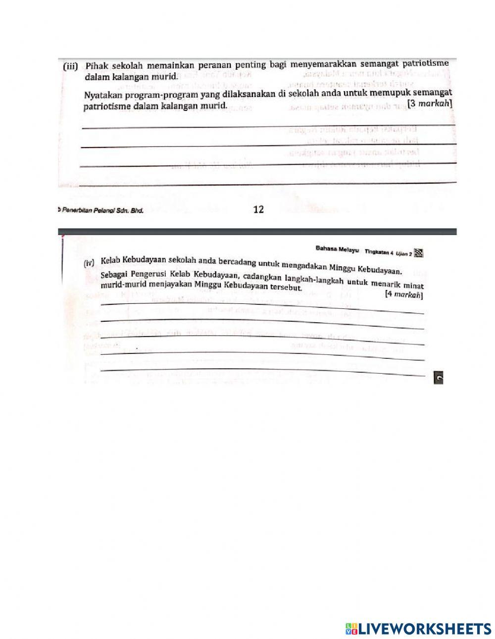 Latihan Kertas 2 T4 dan 5