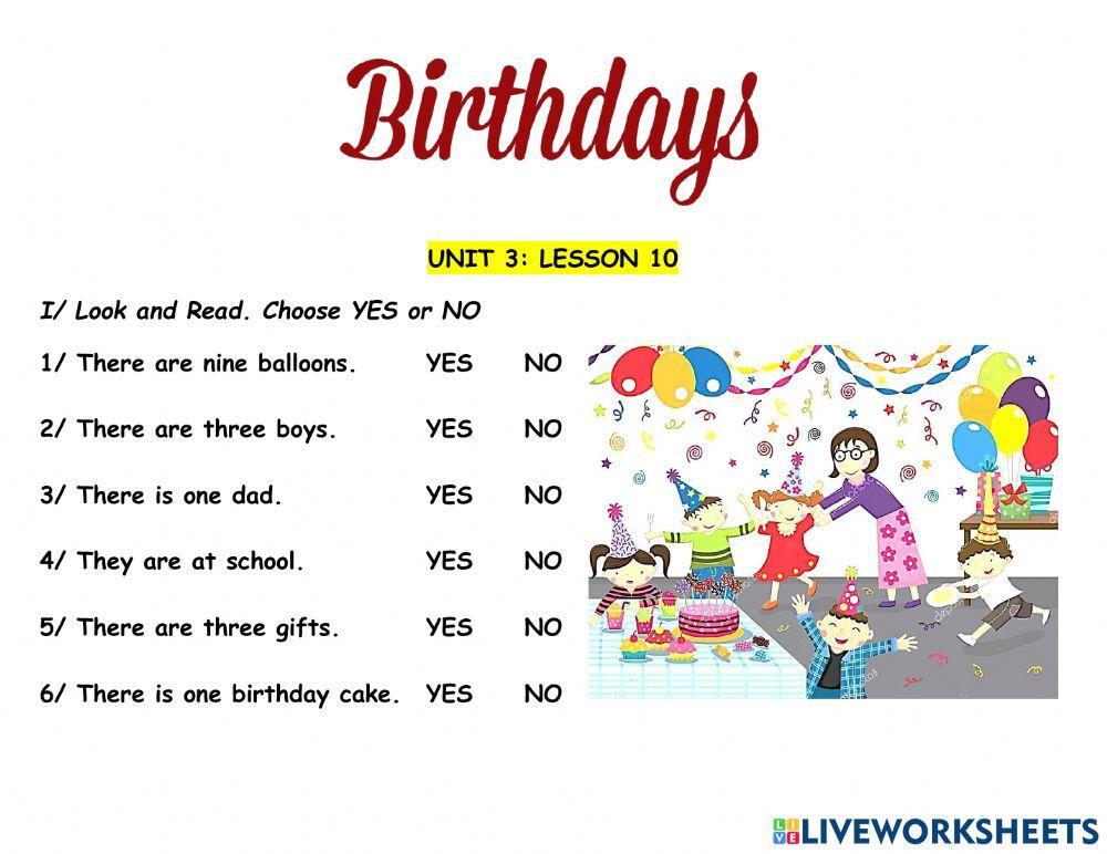 Hang Out Starter Unit 3 Birthdays Lesson 11