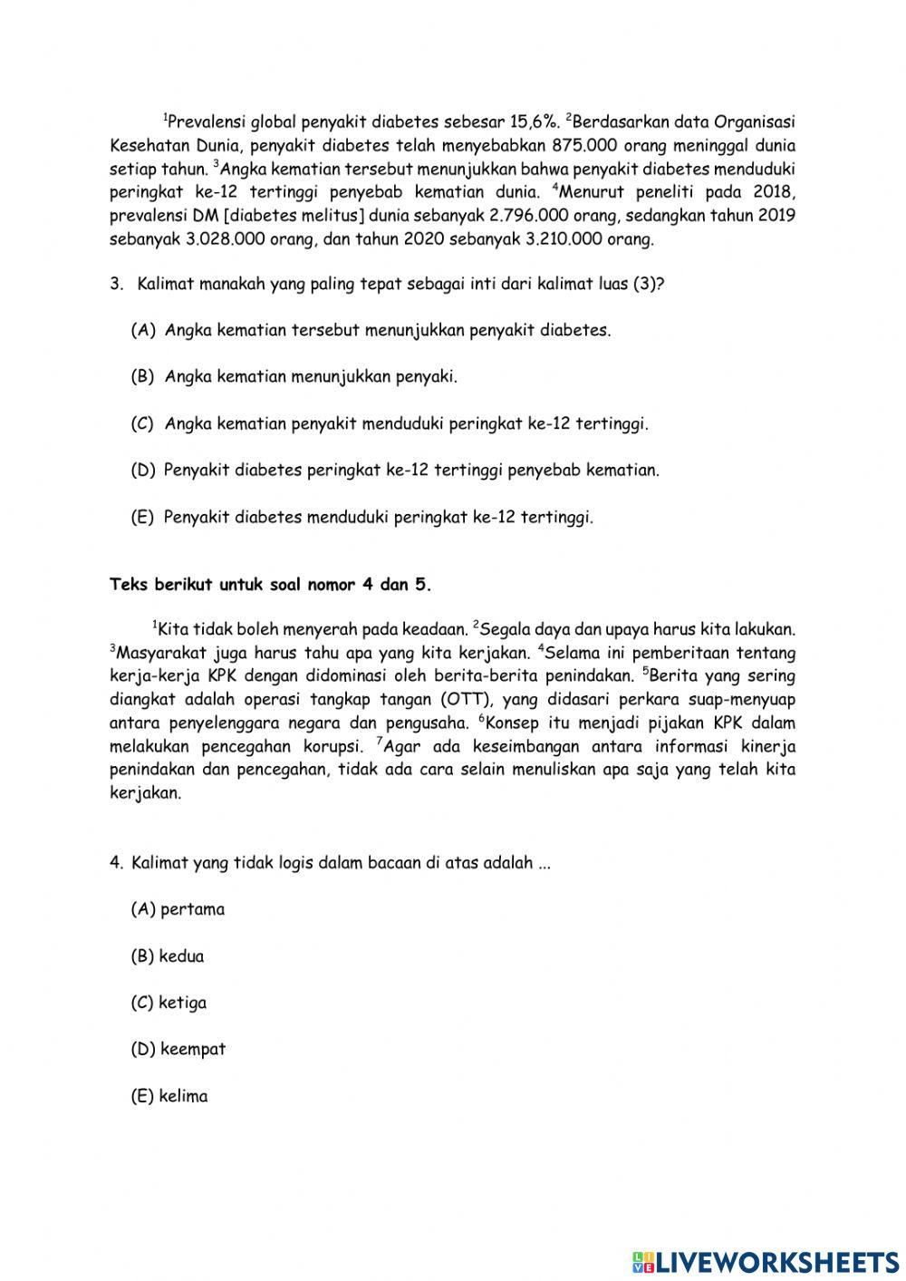 Post test bahasa indonesia