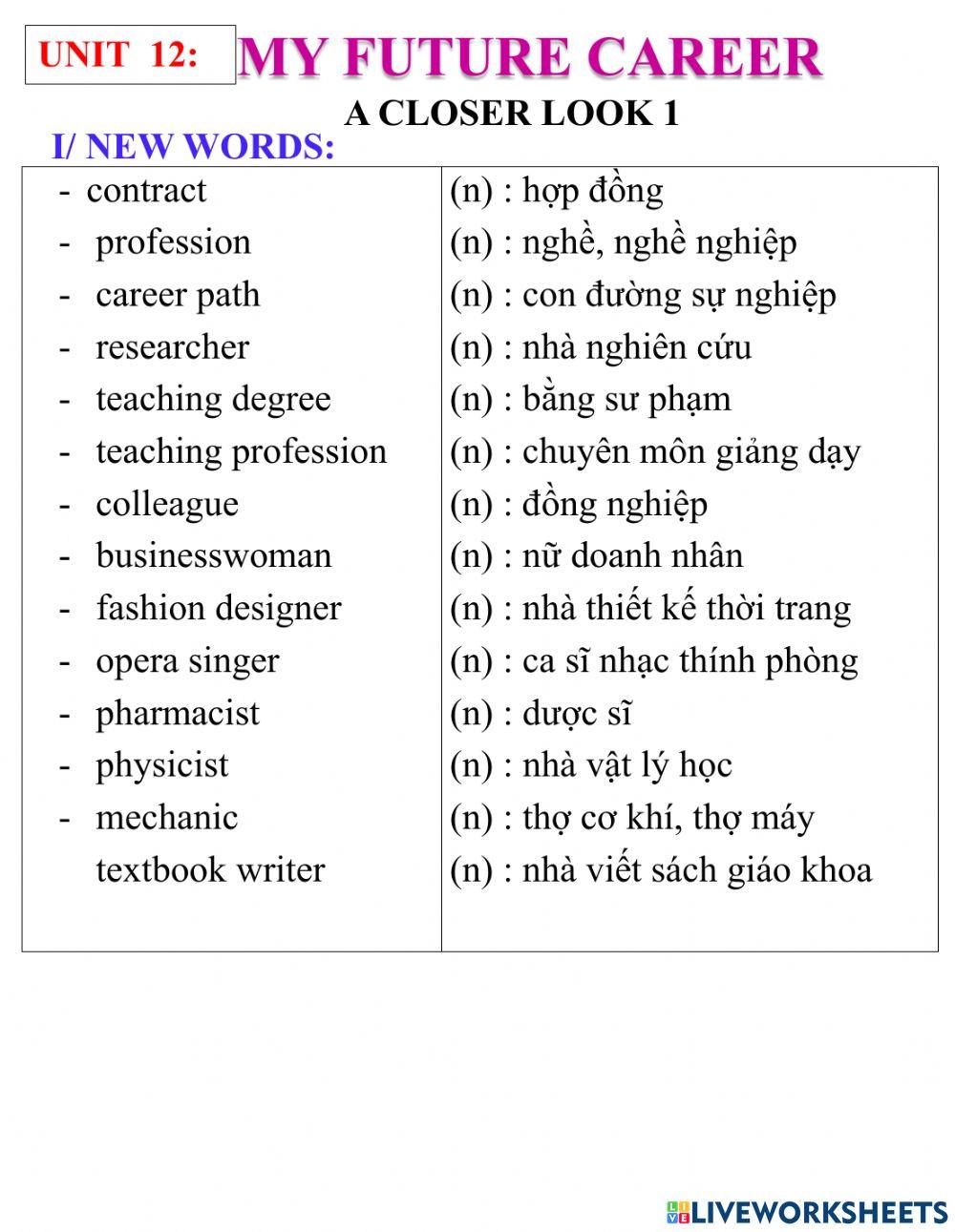 English 9- unit 12- a closer look  1