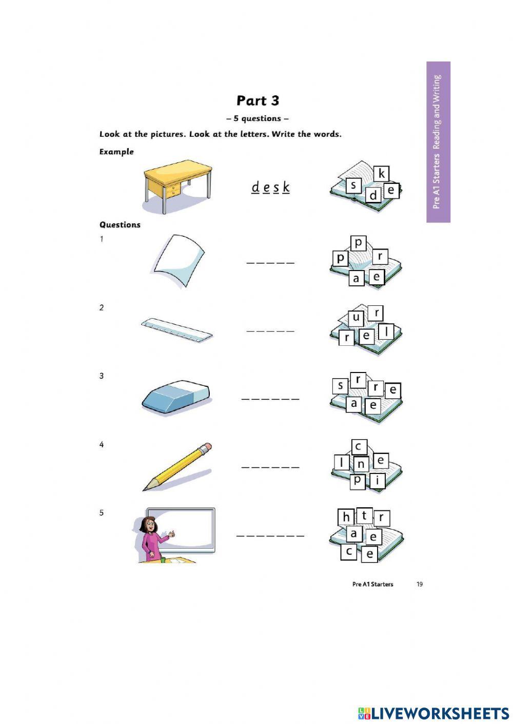 Reading and writing test 2