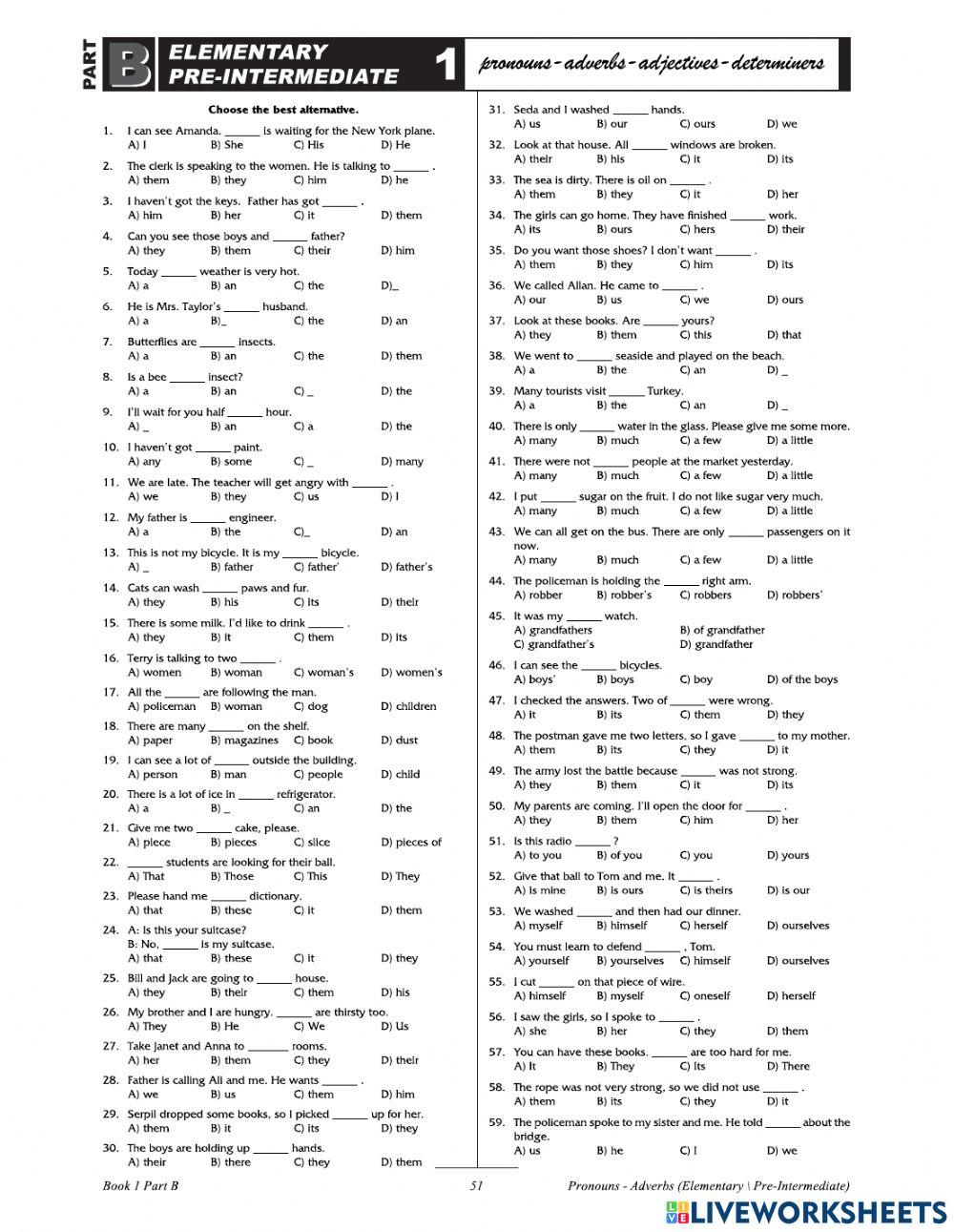 Articles and pronouns