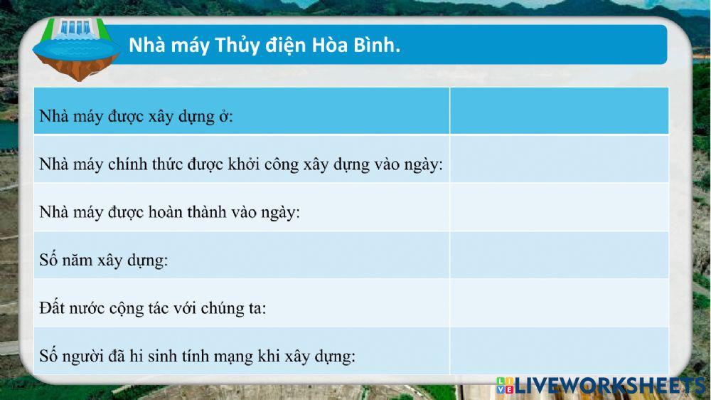 XD nhà máy thủy điện hòa bình