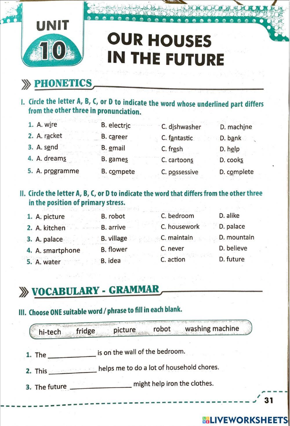 G6 - Unit 10 - Vocabulary and Grammar