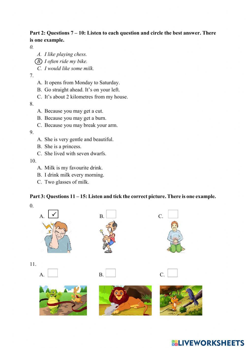 A1 test 1 grade 5