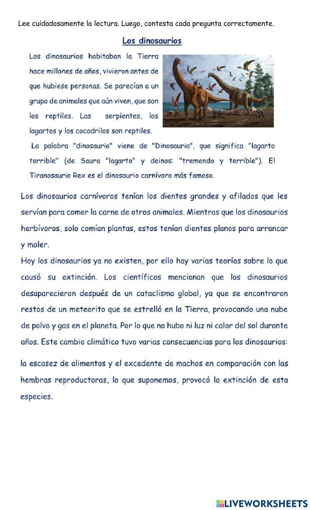 Audiolectura: Los dinosaurios