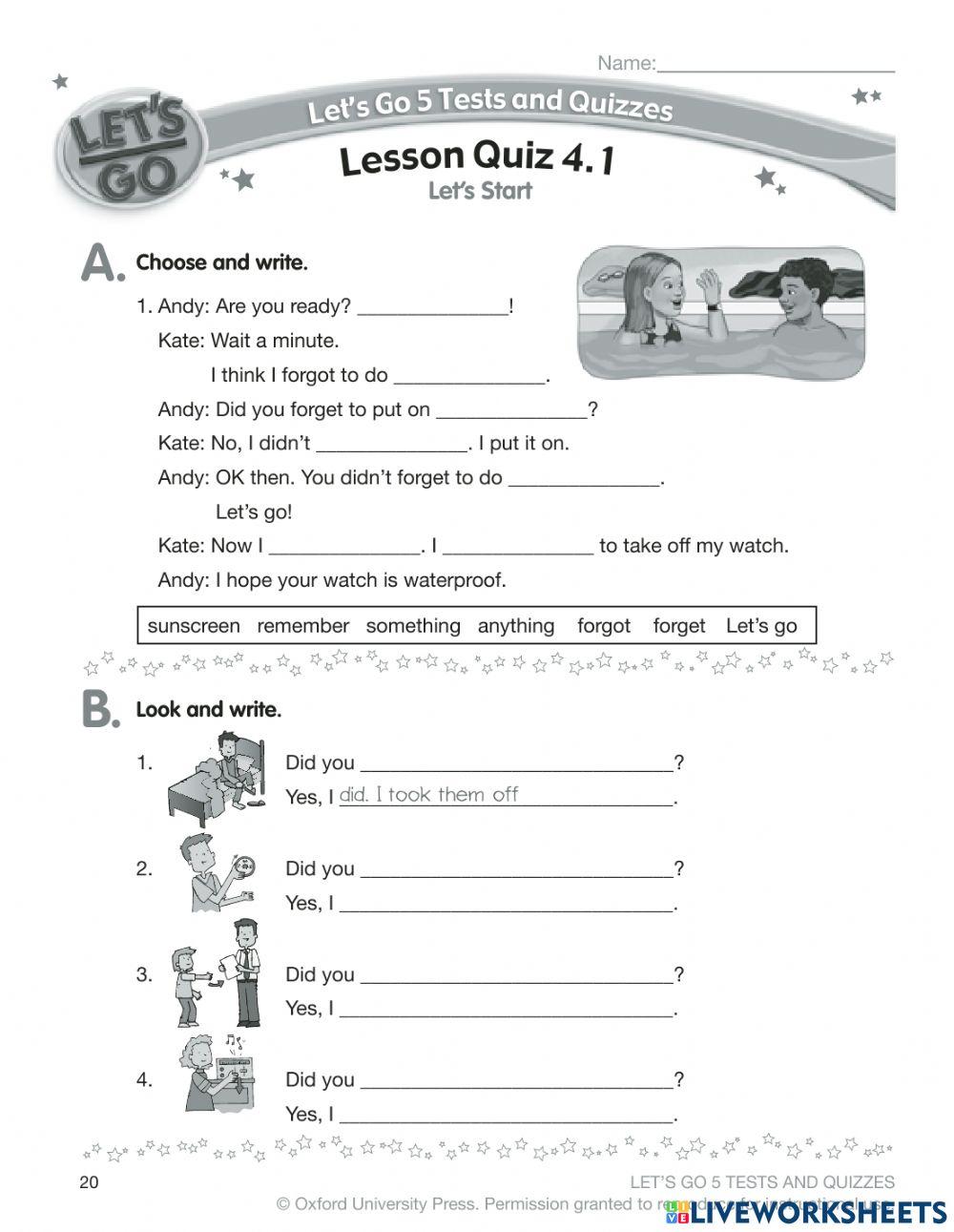 LG5-U4 lesson quiz