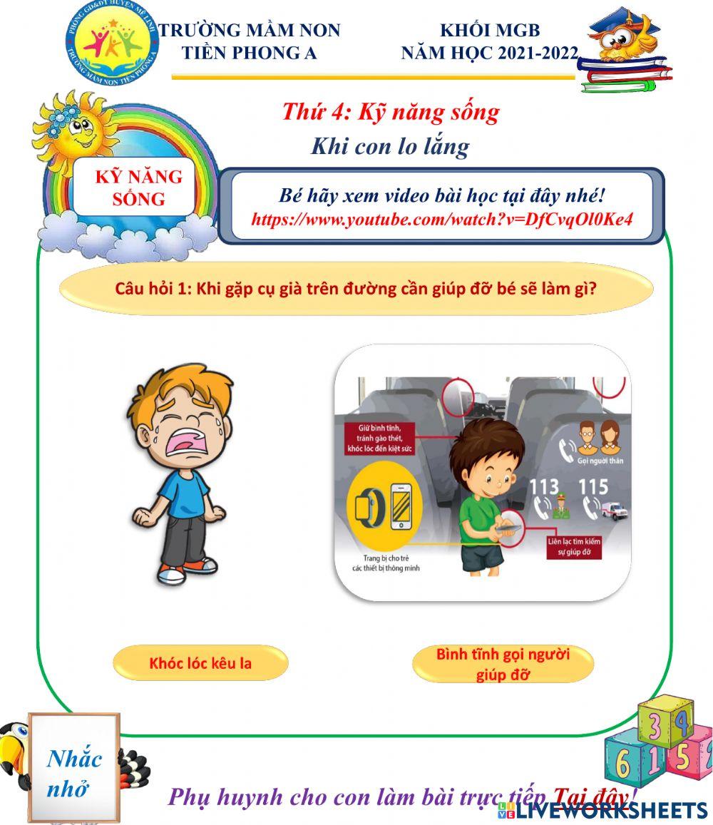 Bé hãy chọn đáp án đúng nhé