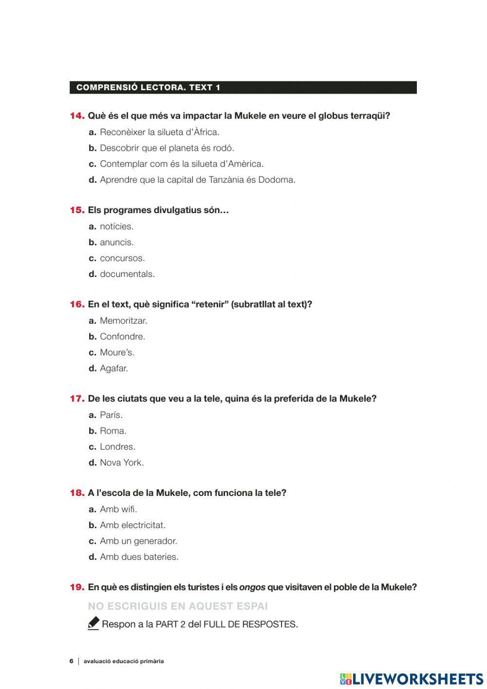 Competencies bàsiques 6è català