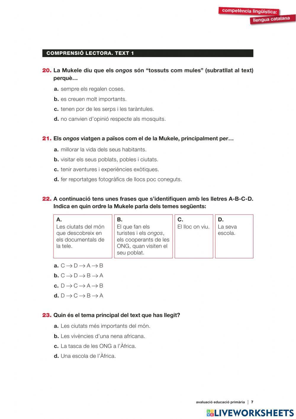 Competencies bàsiques 6è català