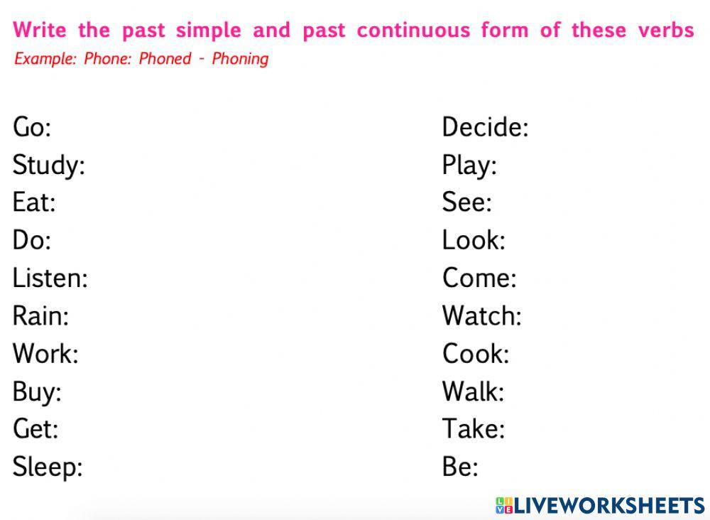 Past Simple and Past Continuous