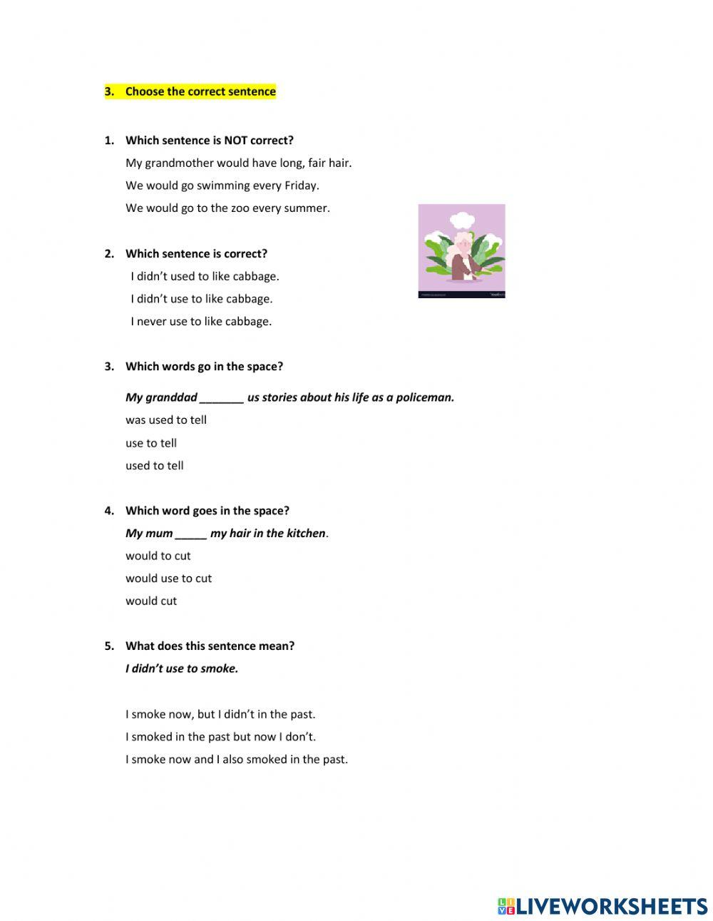 Narrative Tenses+ Used to-Would online exercise for | Live Worksheets