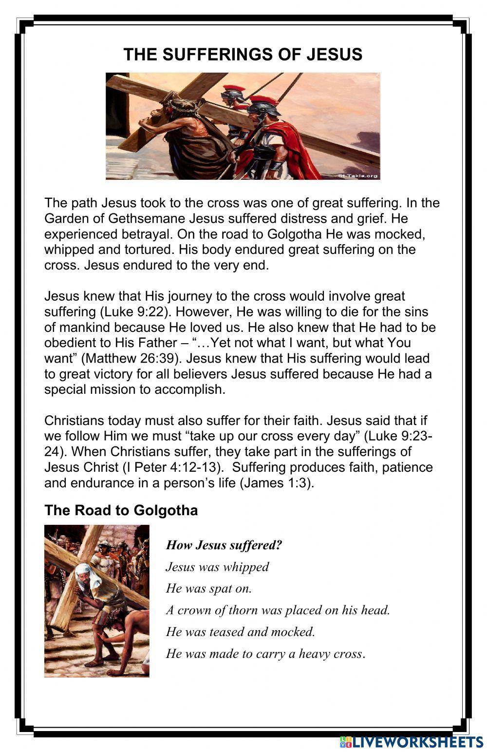 Sufferings of Jesus Notes