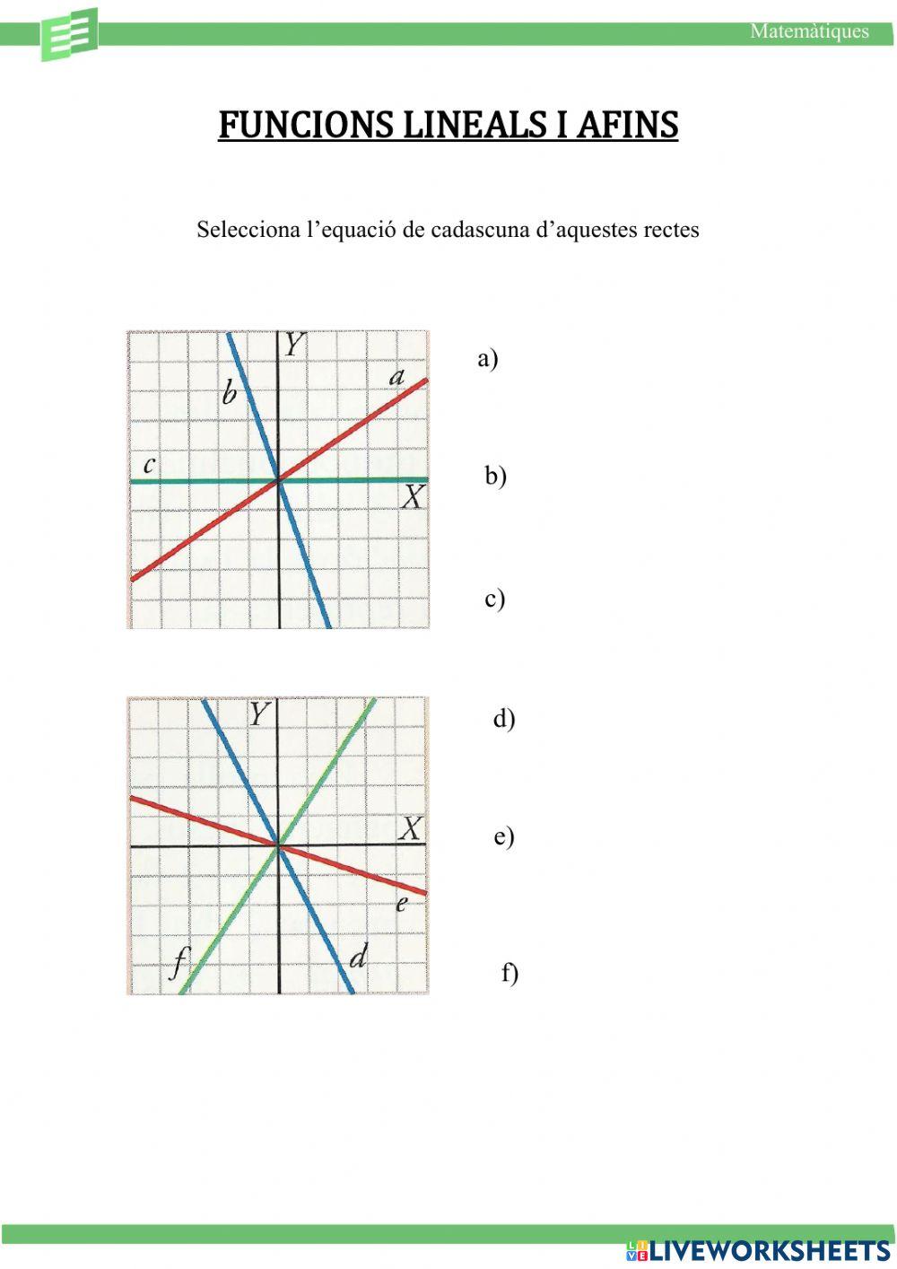 Funcions lineals i afins