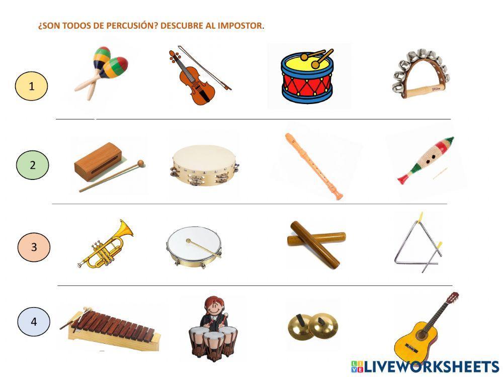 ¿Son todos de percusión? Descubre al impostor.