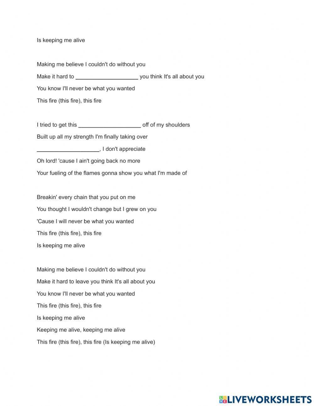 Keeping me alive - Jonathan Roy