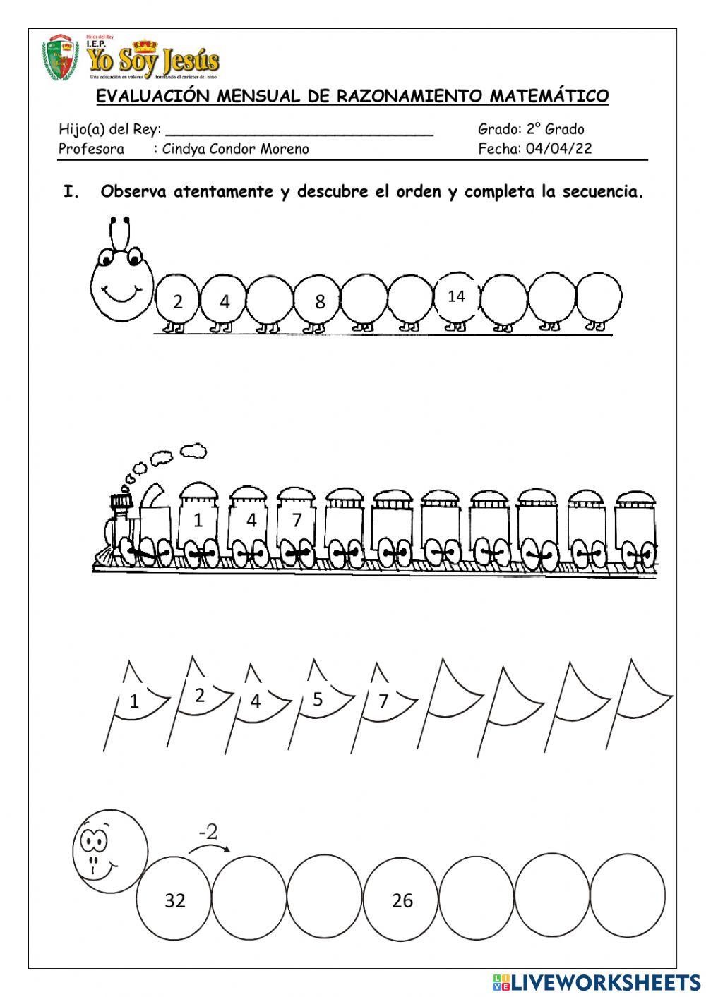 Evaluación de razonamiento matemático