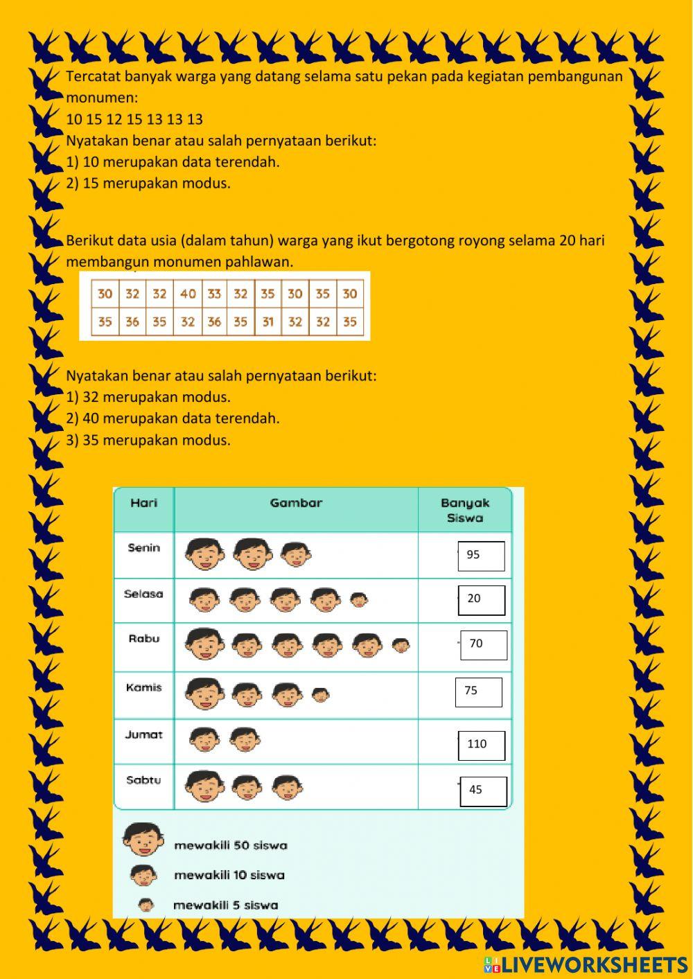 Lembar kerja matematika