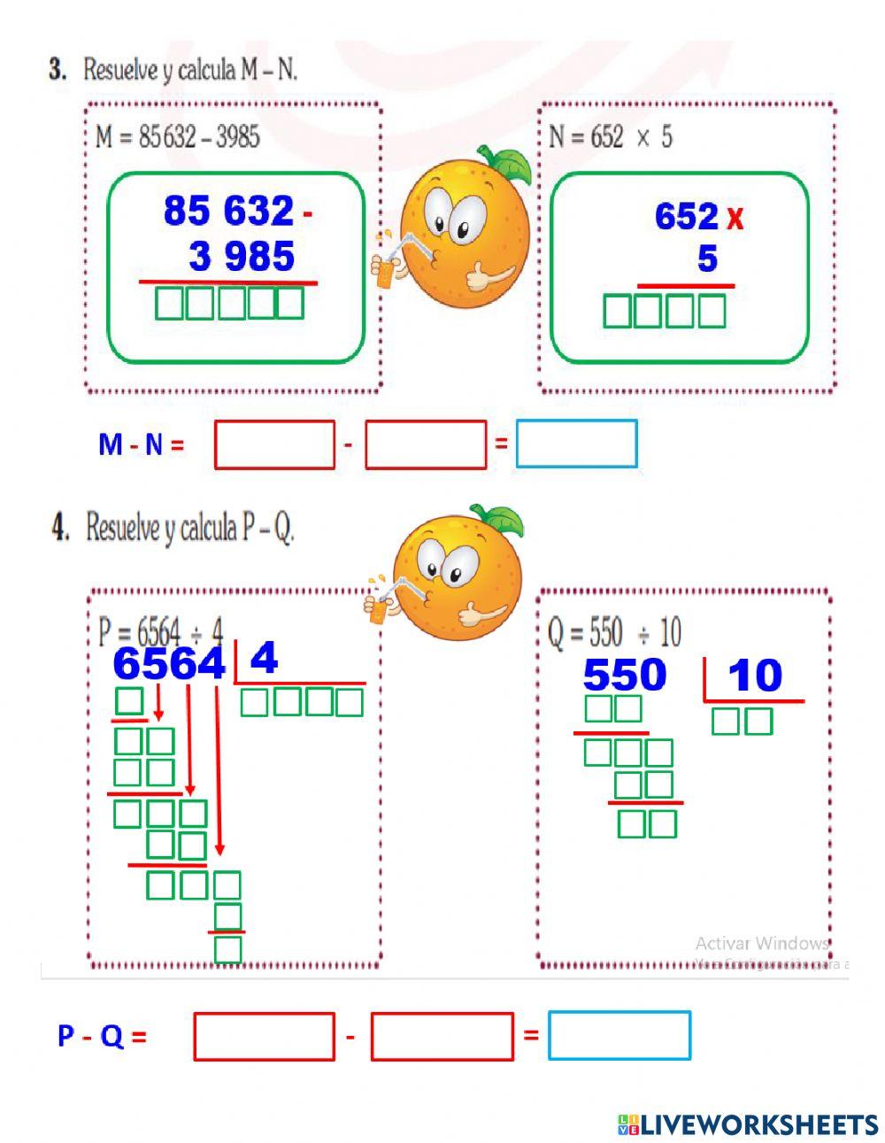 Práctica calificada de álgebra