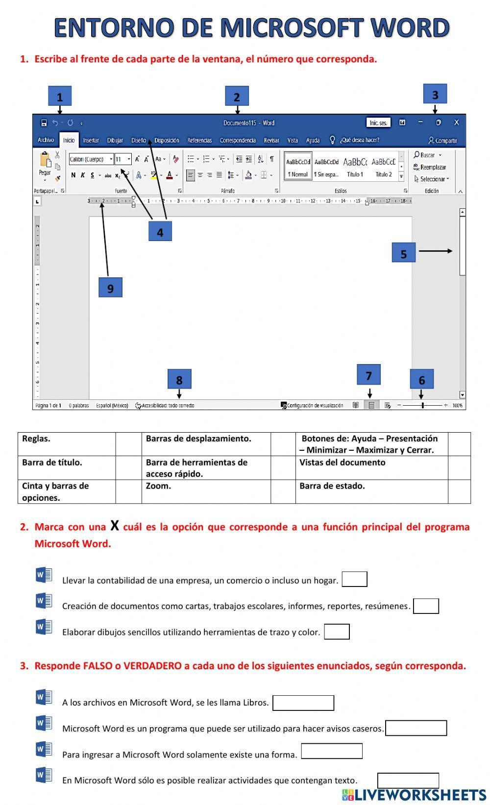 Entorno de microsoft word