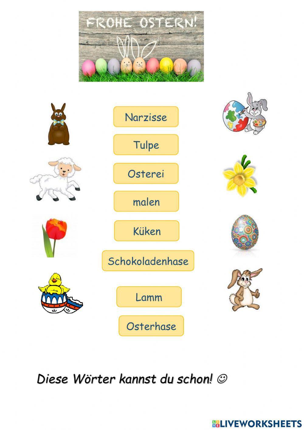Ostern - wort-bild zuordnung Ostern - wort-bild zuordnung