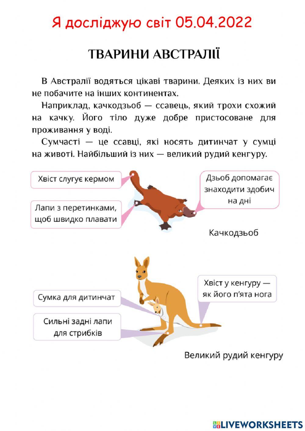 Я досліджую світ Австралія. Тварини