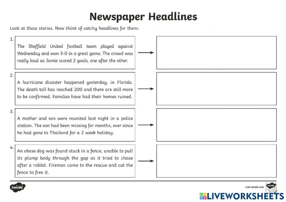 3574433 Newspaper headlines activity Molimali