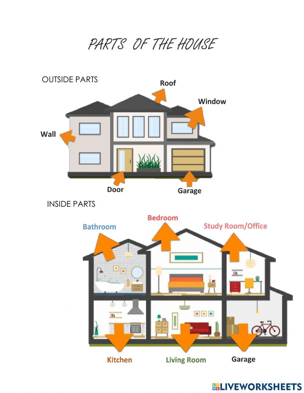 parts-of-the-house-online-exercise-for-a1-live-worksheets