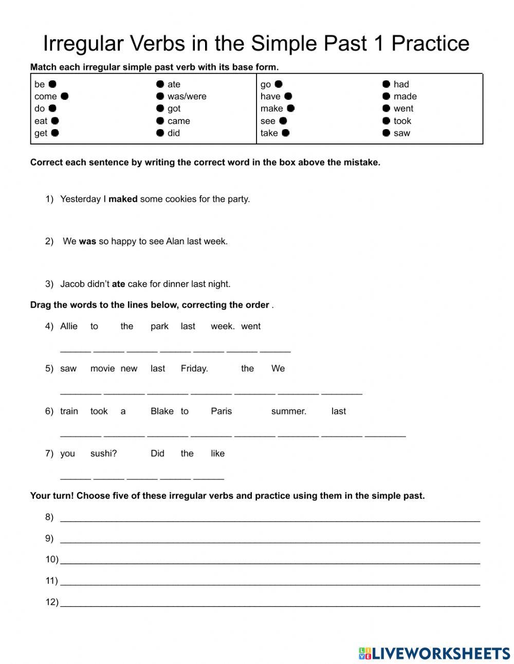 Irregular Verbs in the Simple Past 01 Practice