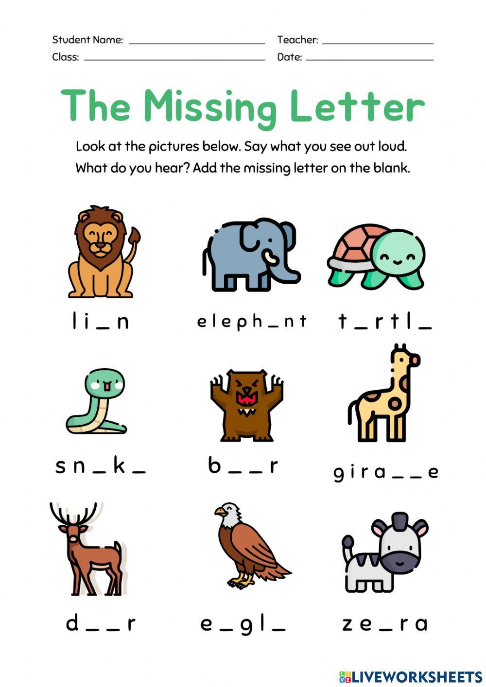 wild animals worksheet