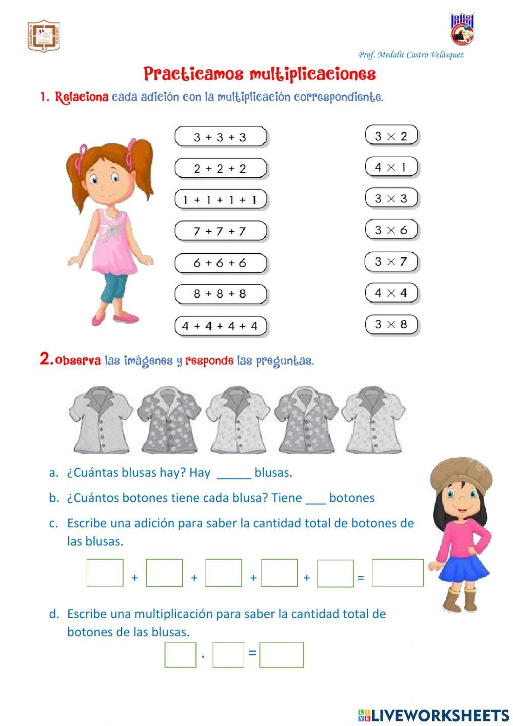 Noción de multiplicación