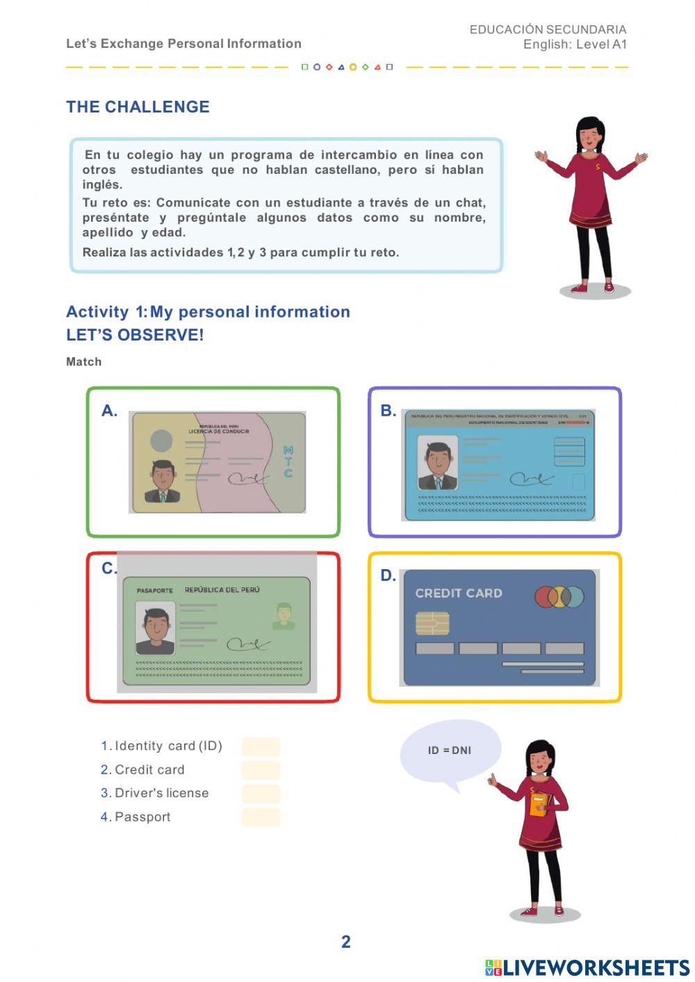 Let-s Change personal information - Activity 1
