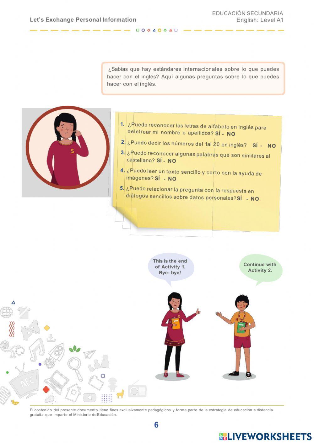 Let-s Change personal information - Activity 1